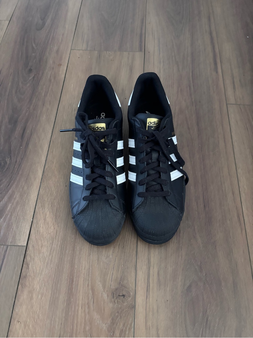adidas Black and White Classic Shell-Toe Sneakers